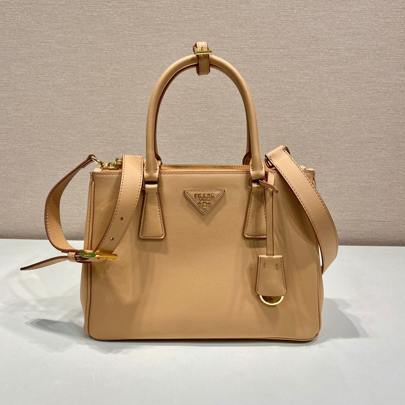 galleria top handle bag 32 in off white saffiano leather - main image