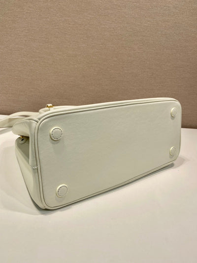 medium galleria bag 28 in white smooth calfskin gold hardware - image 2