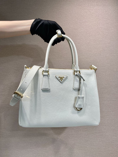large galleria bag 32 in white smooth calfskin gold hardware - image 2