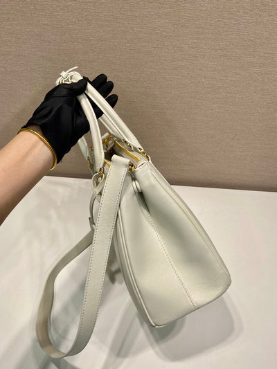 large galleria bag 32 in white smooth calfskin gold hardware - image 3