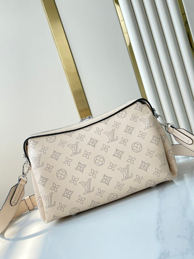 HAND IT ALL PM 29 IN BEIGE MONOGRAM PERFORATE CALFSKIN SILVER HARDWARE