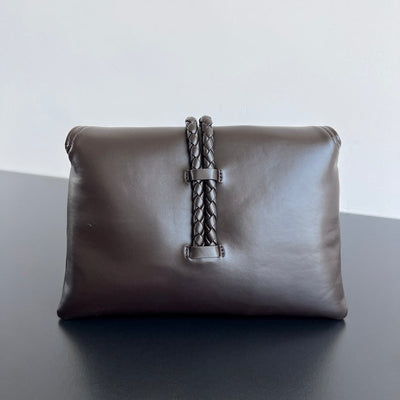 SMALL LIBERTA 27 IN CHOCOLATE SMOOTH CALFSKIN GOLD HARDWARE - Image 9
