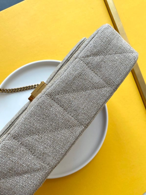 saint laurent beige suede y quilted monogram - image 2