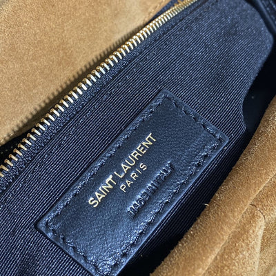 saint laurent puffer toy quilted leather-trimmed suede shoulder bag - image 3