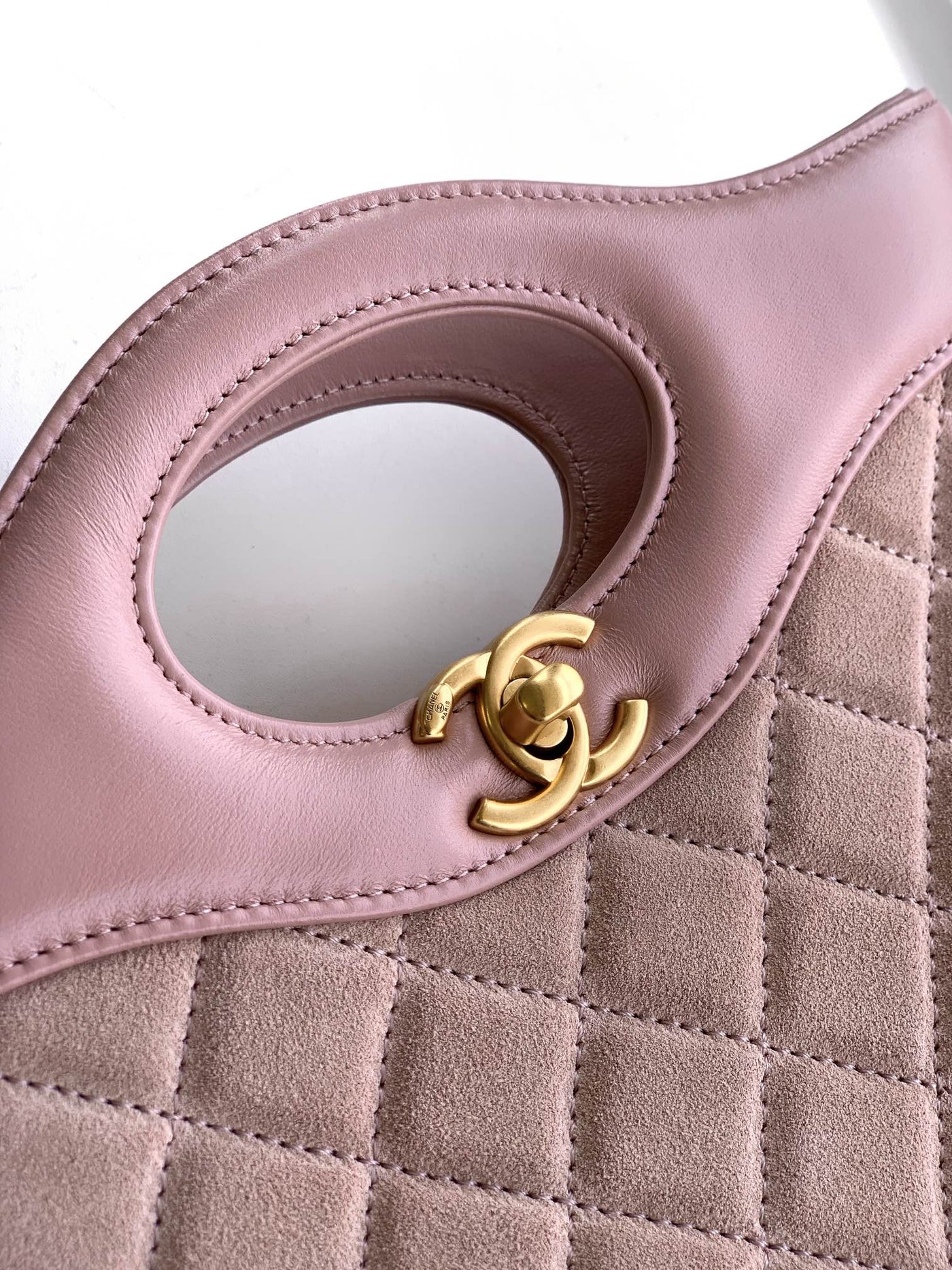 Chan*l  calfskin suede quilted mini 31 shopping bag - image 2
