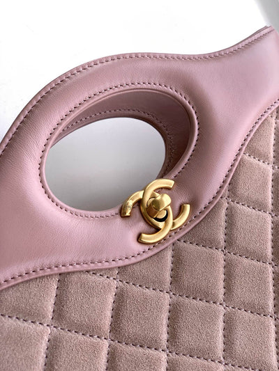 Chan*l  calfskin suede quilted mini 31 shopping bag - image 2