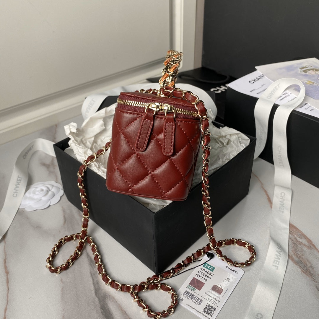 Chan*l 22b small flap bag gem chain dust pink - image 3