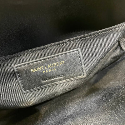 saint laurent Y*L women vinyle round camera bag in chevron-quilted denim and suede - image 2