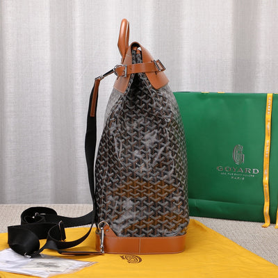Goya*d black Goya*dine & brown leather steamer bag - image 3