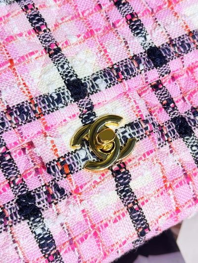 Chan*l mini rectangular flap bag pink, white and black - image 2