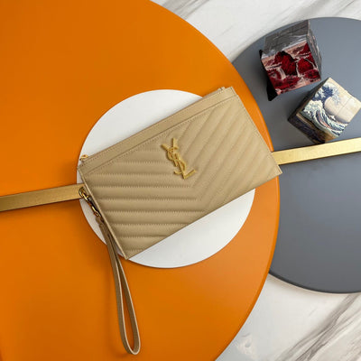 Y*L cassandre mattelasè large zipped pouch in grain de poudre embossed leather - image 5