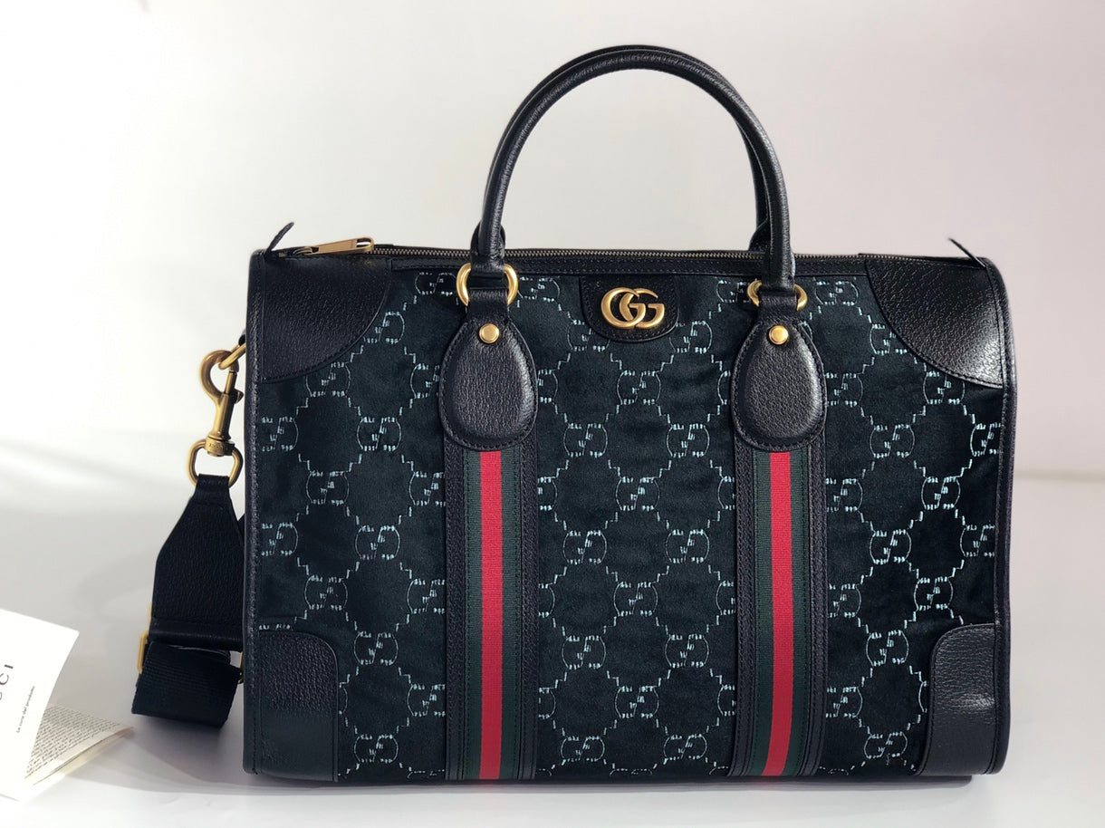 Guc*i velvet gg monogram textured calfskin - image 3