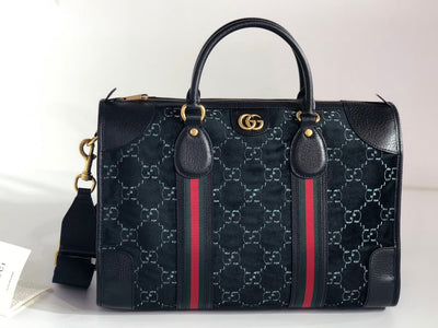 Guc*i velvet gg monogram textured calfskin - image 3