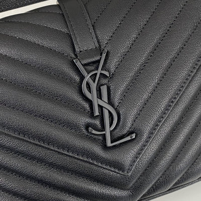 saint laurent medium college leather cross body bag in black - image 3
