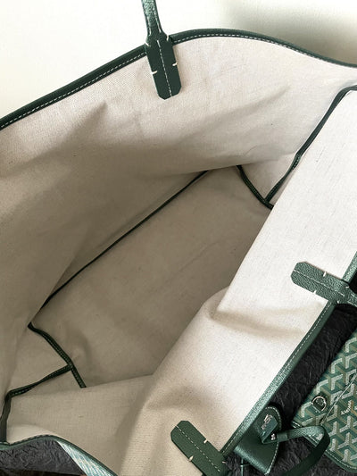 Goya*d green Goya*dine coated canvas and leather saint Lou*s gm tote - image 4