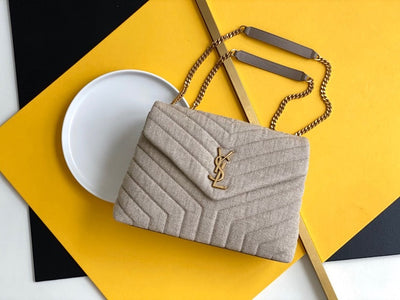 saint laurent beige suede y quilted monogram - image 3