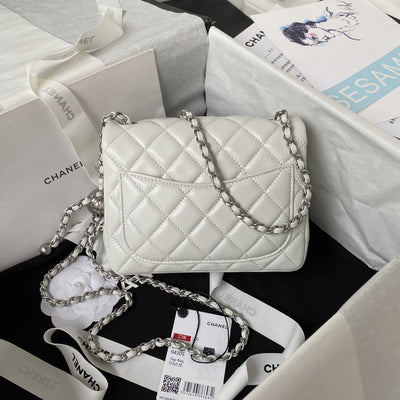 Chan*l mini silver 22 white calfskin - image 2