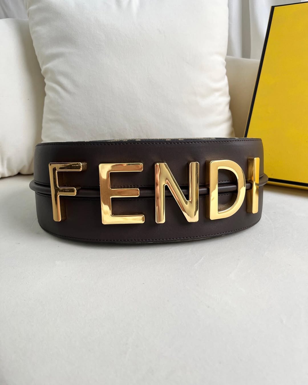 Fe*di graphy small brown ff jacquard bag - image 8