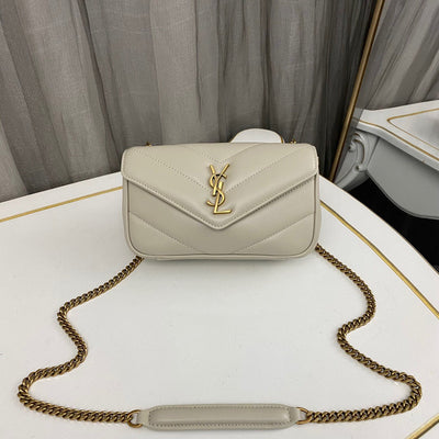 Y*L loulou medium in matelassé lambskin white - main image