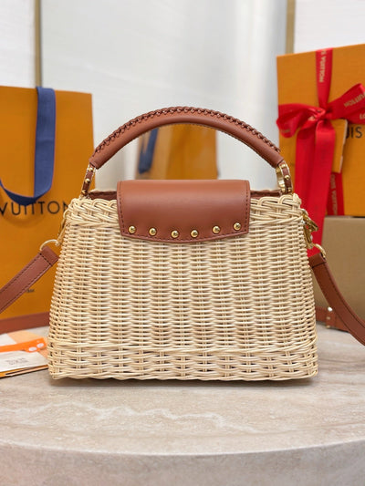 Lou*s Vuitt*n capucines bb handbag brown beige - image 5