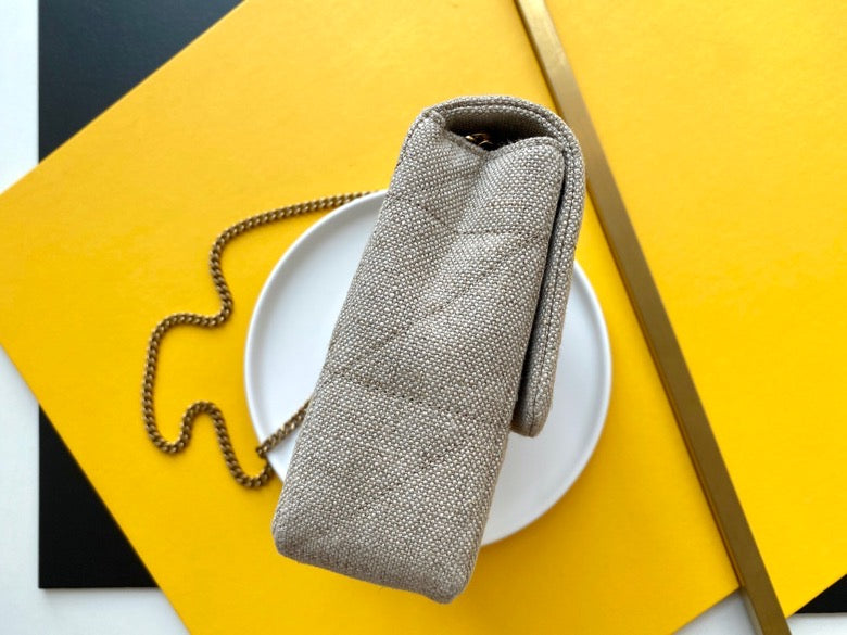 saint laurent beige suede y quilted monogram - image 4