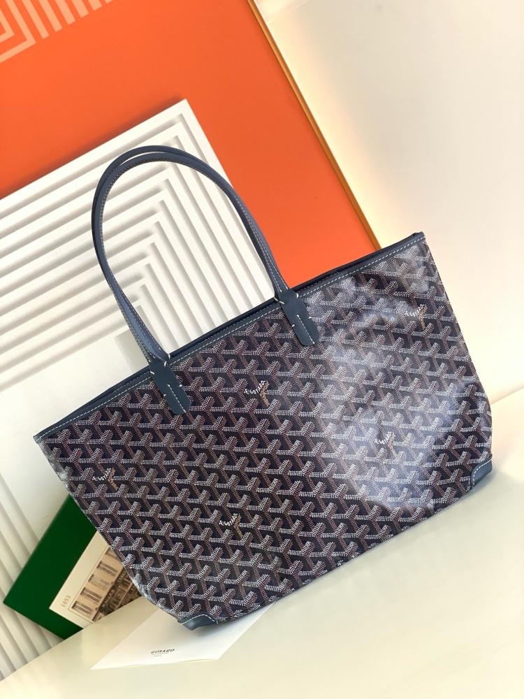 Goya*d navy blue Goya*dine coated canvas and leather saint Lou*s pm tote - image 3