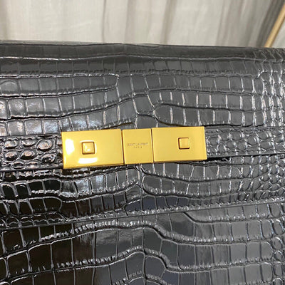saint laurent manhattan crocodile-embossed shoulder bag - image 2