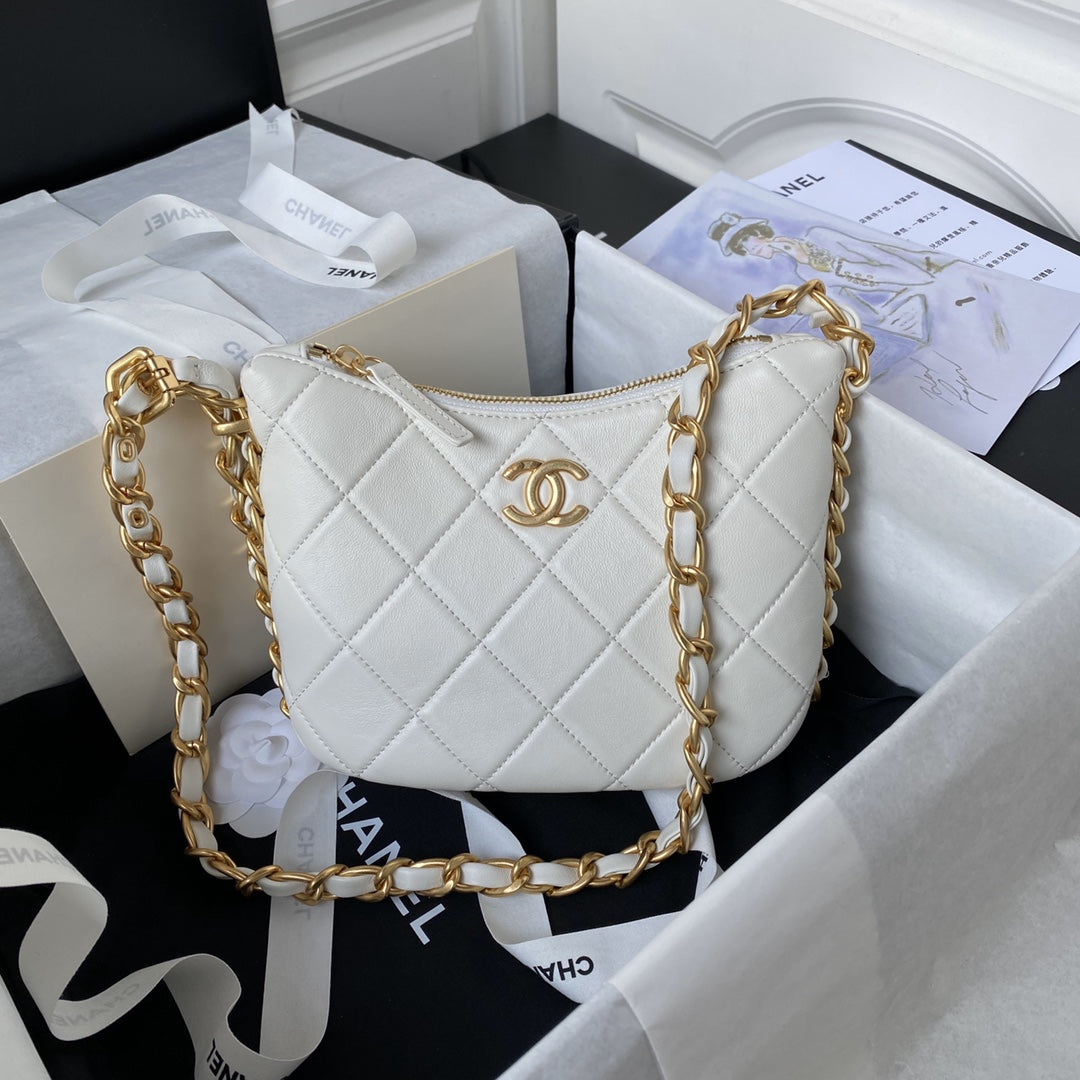 Chan*l 22k hobo bag logo chain lambskin - main image