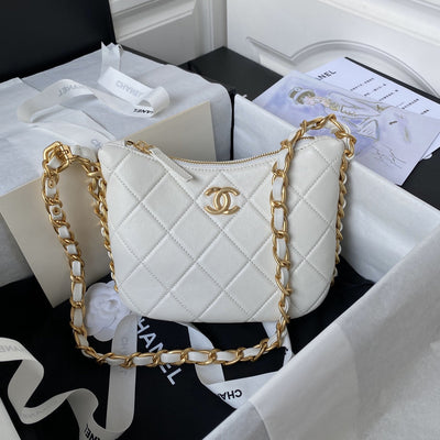 Chan*l 22k hobo bag logo chain lambskin - main image