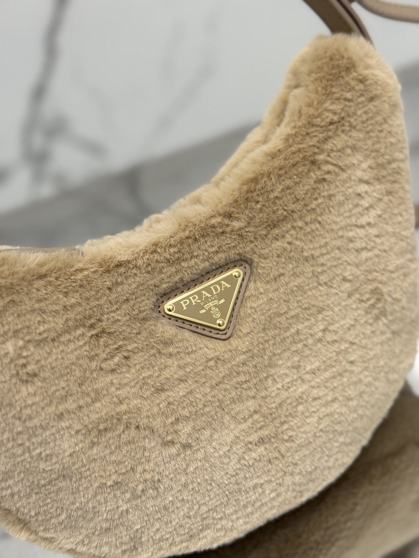 Pr*da leather and shearling arquã¨ handbag - image 3