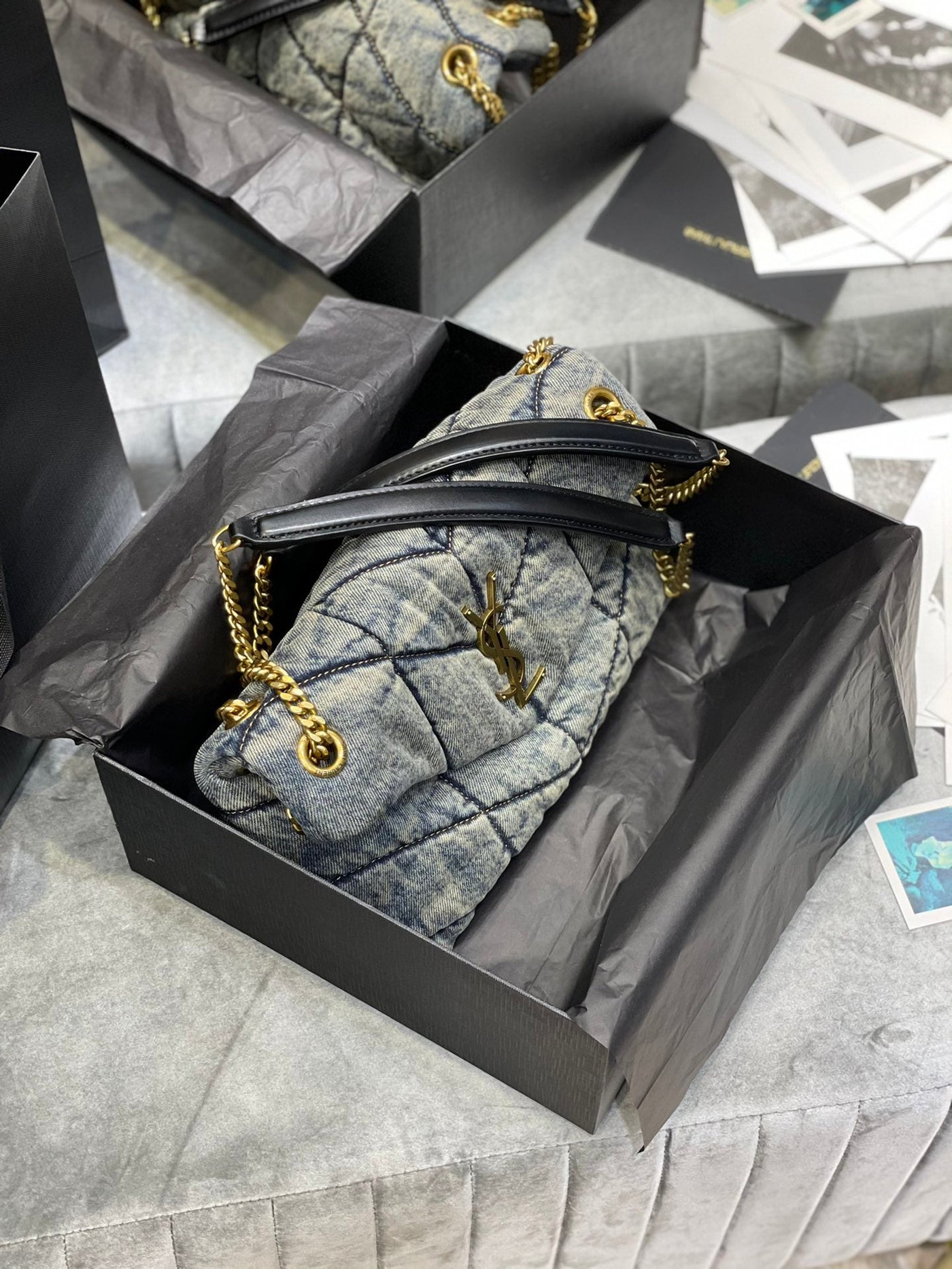 saint laurent solferino medium cotton and leather shoulder bag - image 6