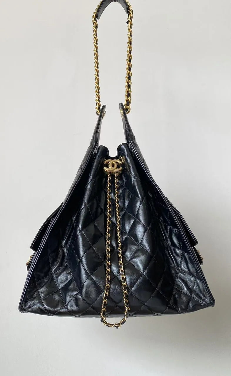 Chan*l 25 large handbag, grained calfskin & gold-tone - image 3