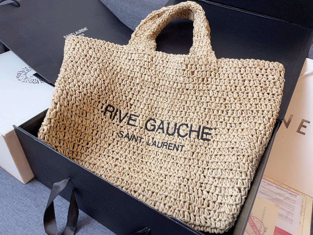 saint laurent rive gauche linen tote bag - image 2