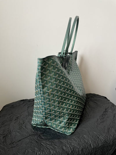 Goya*d green Goya*dine coated canvas and leather saint Lou*s gm tote - image 6