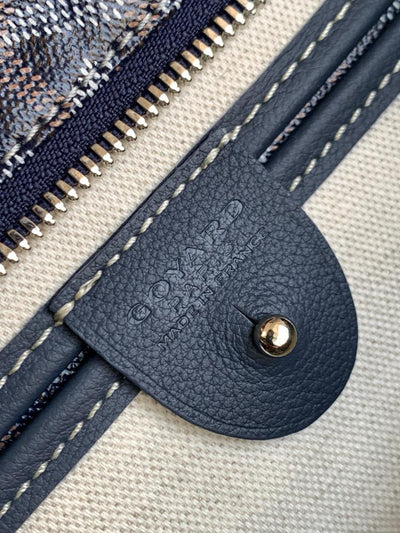 Goya*d navy blue Goya*dine coated canvas and leather saint Lou*s pm tote - image 4