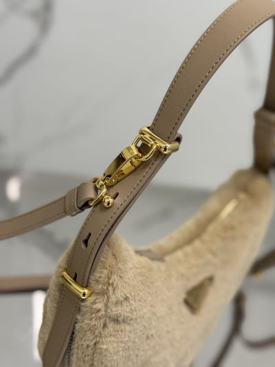 Pr*da leather and shearling arquã¨ handbag - image 4
