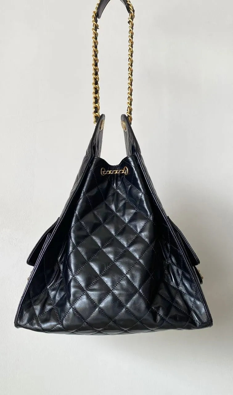 Chan*l 25 large handbag, grained calfskin & gold-tone - image 4