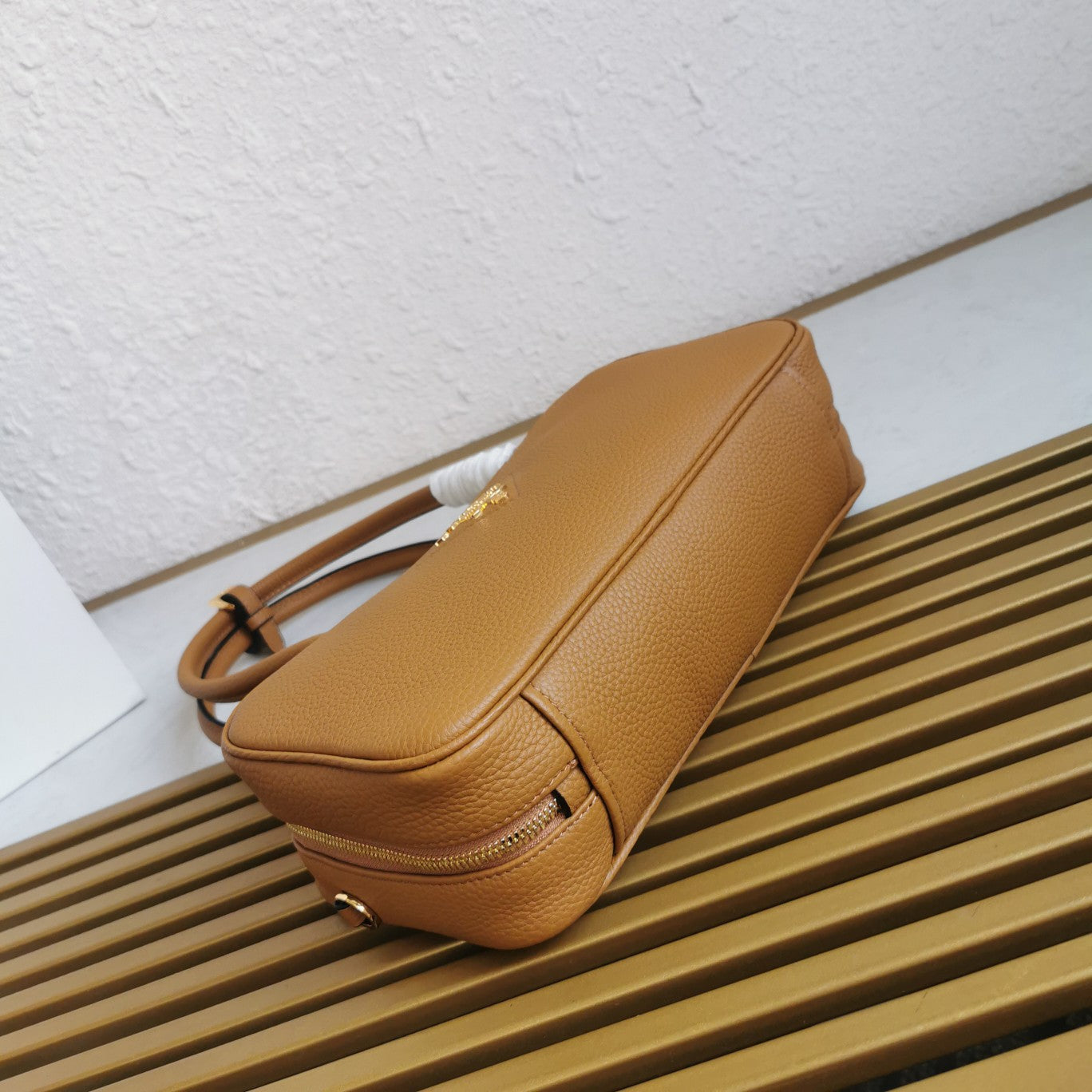 Pr*da medium leather top-handle bag in brown - image 3