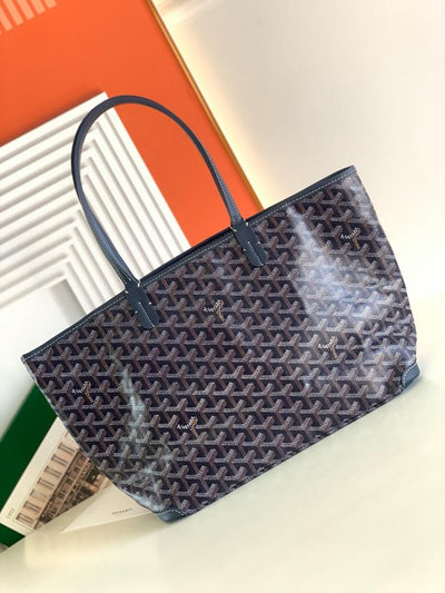 Goya*d navy blue Goya*dine coated canvas and leather saint Lou*s pm tote - image 6
