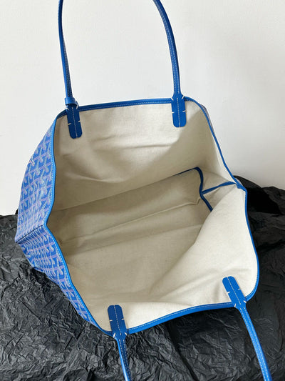 Goya*d blue Goya*dine canvas & chevroches calfskin saint Lou*s pm tote - image 3