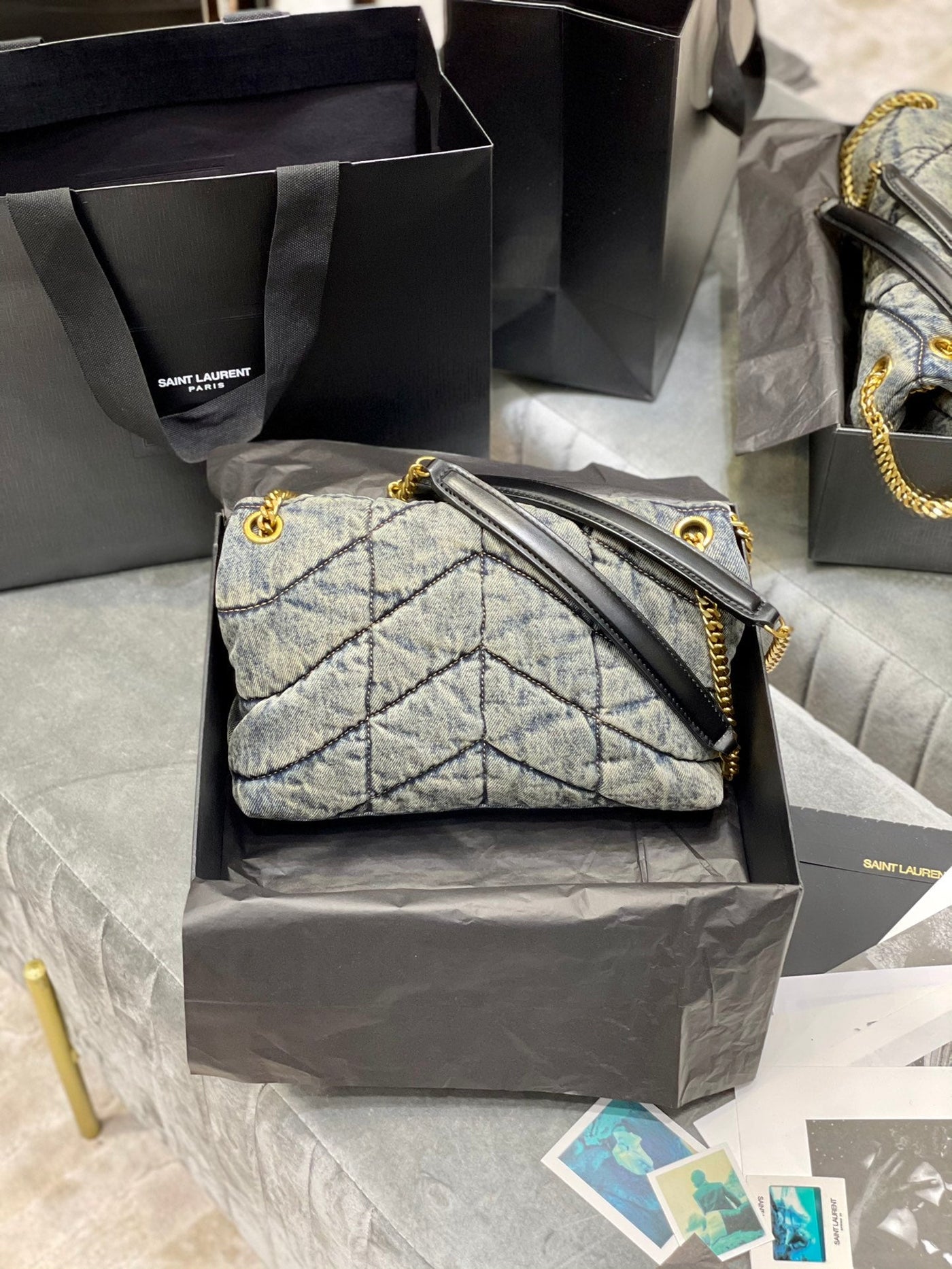 saint laurent solferino medium cotton and leather shoulder bag - image 7