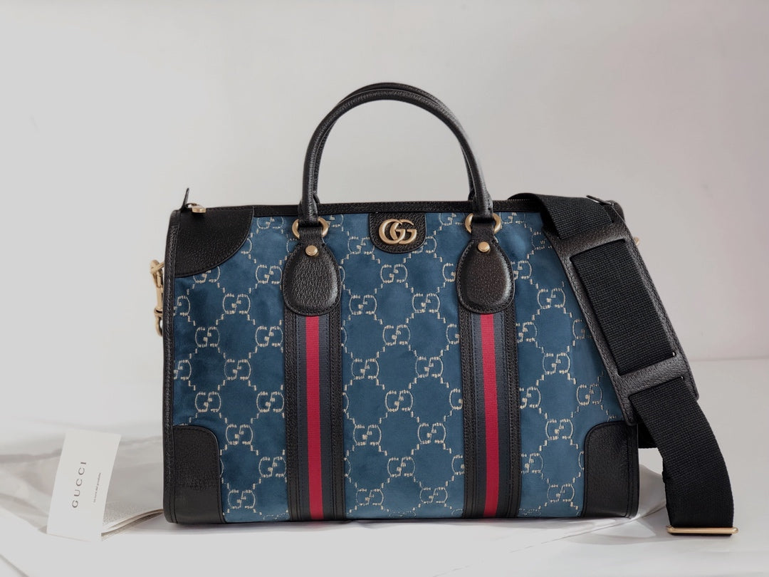Guc*i velvet gg monogram textured calfskin - image 5