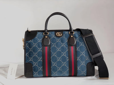 Guc*i velvet gg monogram textured calfskin - image 5