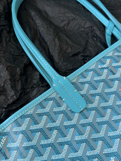 Goya*d blue coated canvas leather small saint Lou*s tote - image 4