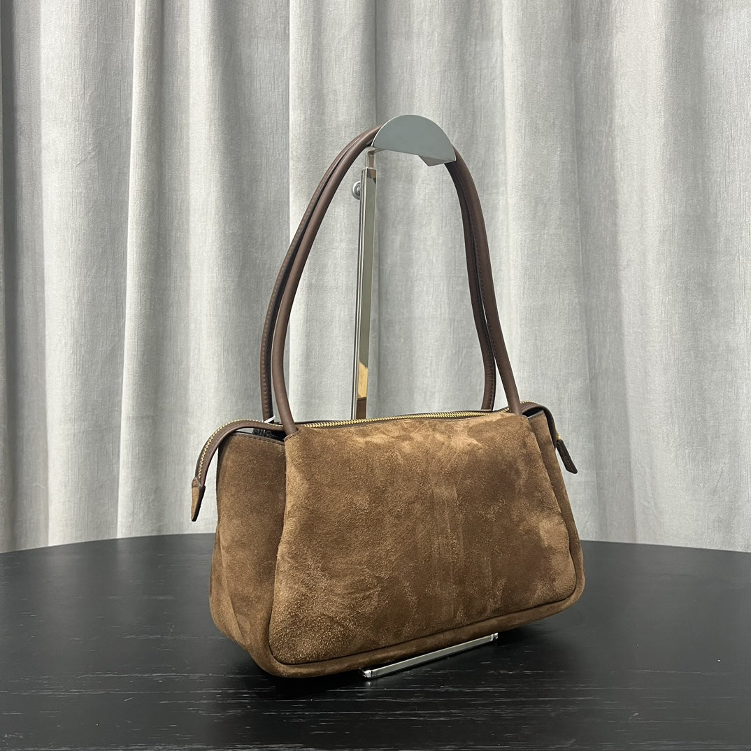 Pr*da brown medium suede shoulder bag - image 4