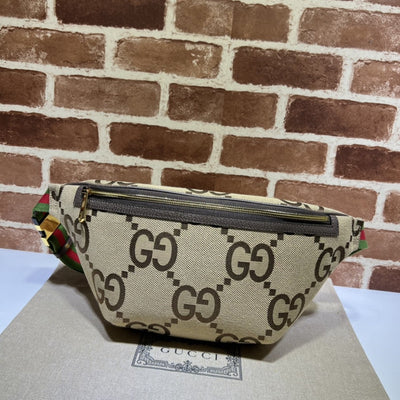 Guc*i belt bag jumbo gg canvas large brown - main image
