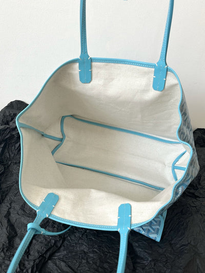 Goya*d blue coated canvas leather small saint Lou*s tote - image 5
