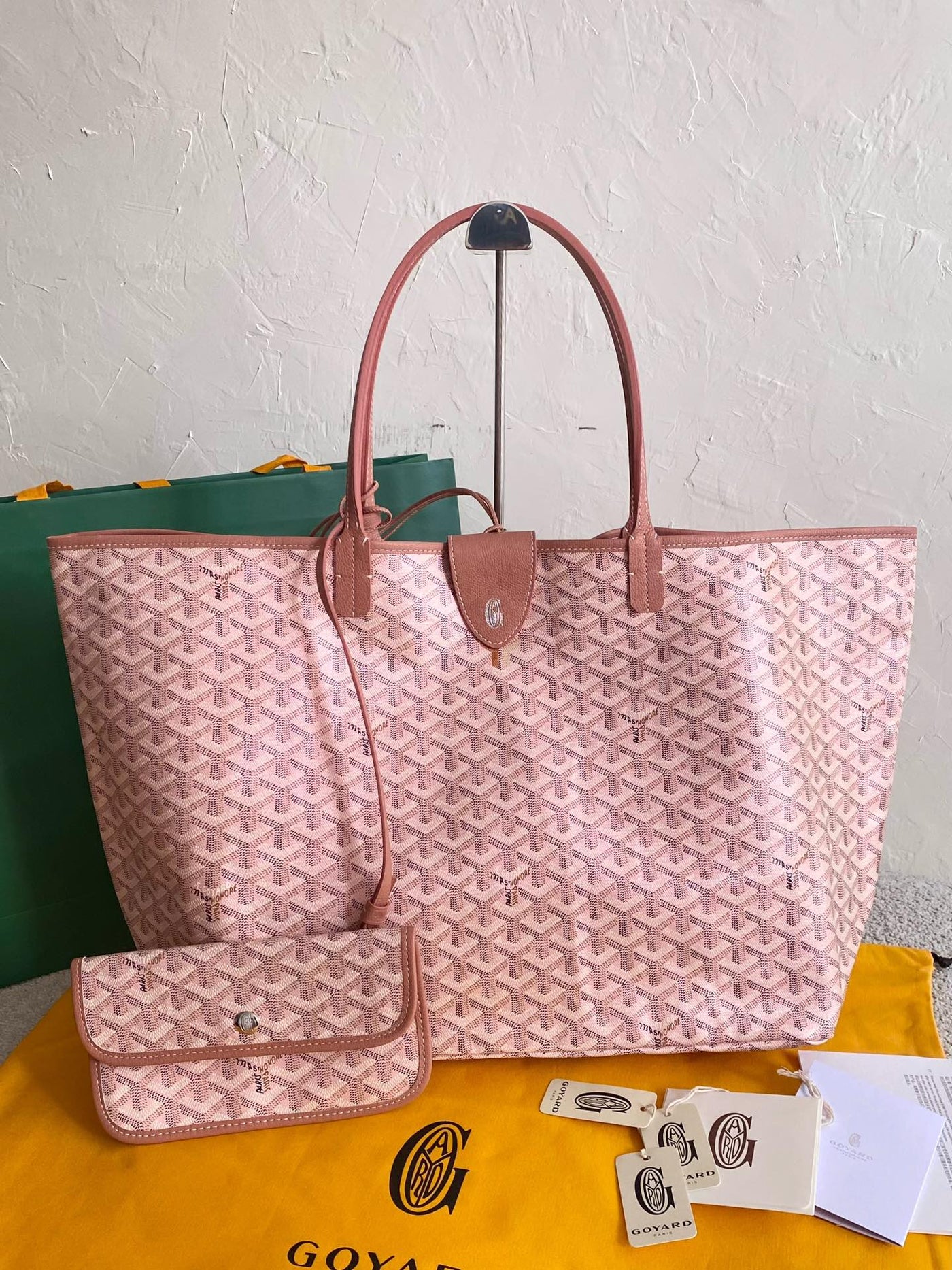 Goya*d green Goya*dine coated canvas and leather saint Lou*s gm tote - image 7