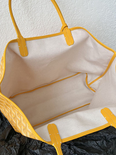 Goya*d yellow Goya*dine canvas & chevroches calfskin saint Lou*s pm tote - image 4