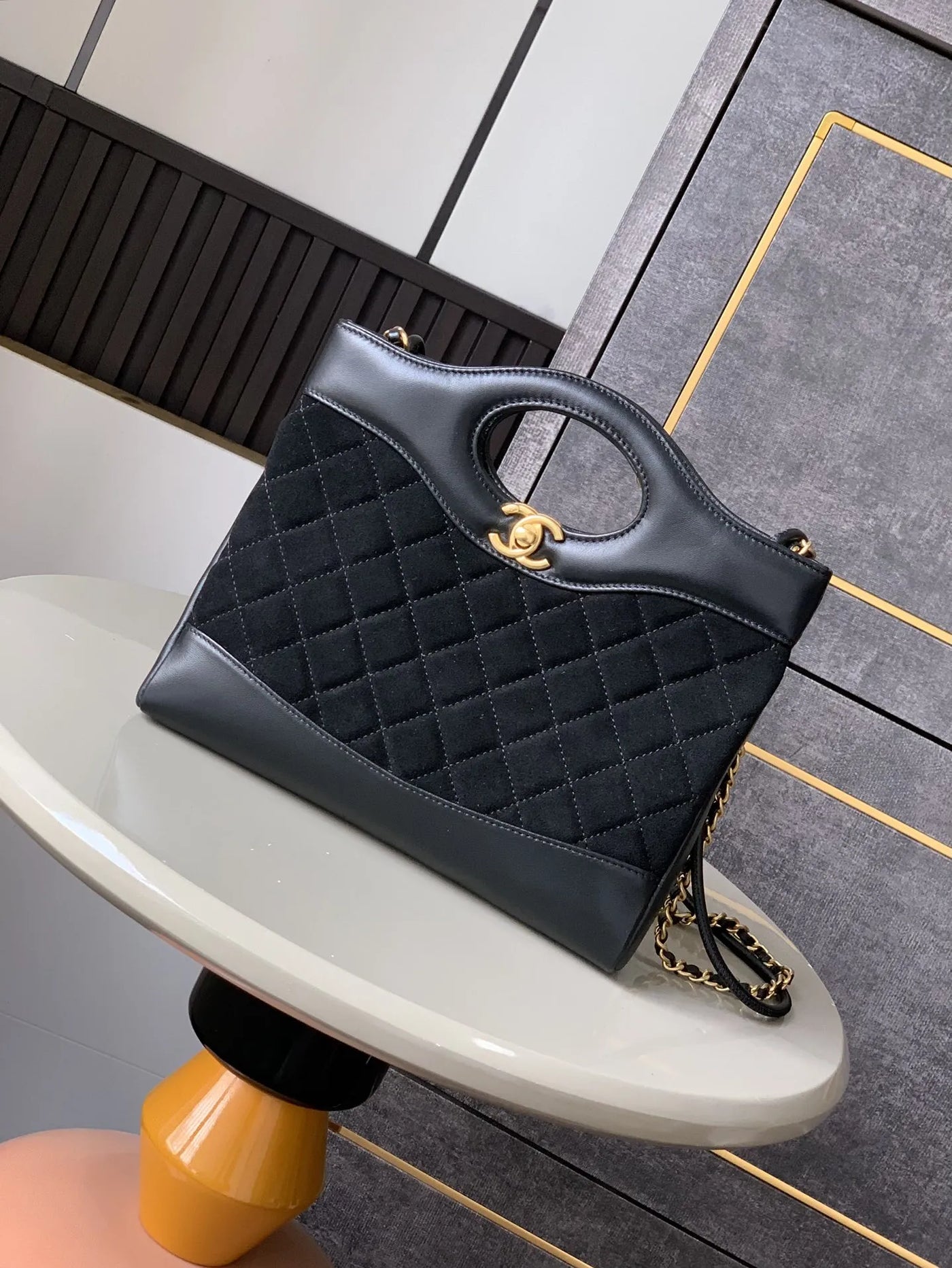 Chan*l  calfskin suede quilted mini 31 shopping bag - image 3